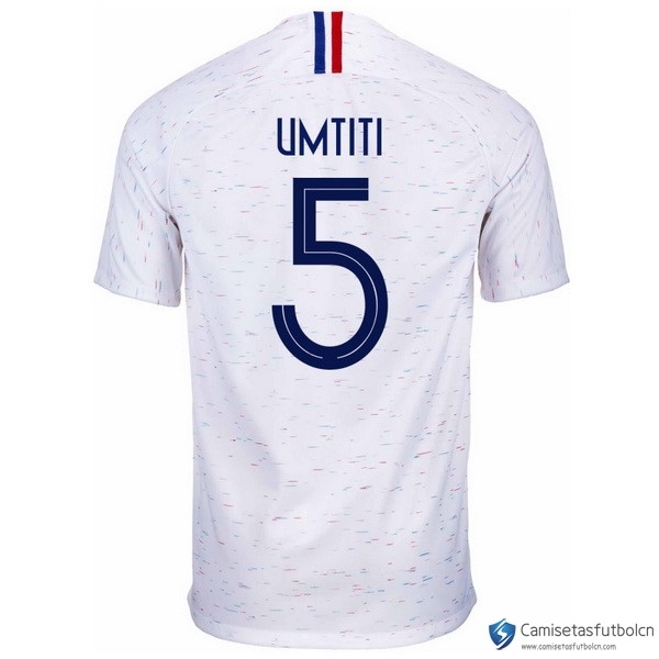 Camiseta Seleccion Francia Segunda equipo Umtiti 2018 Blanco